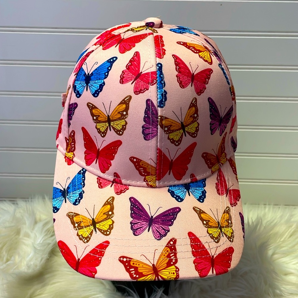 Butterfly 🦋 Pink with Multicolored Butterflies Baseball Cap